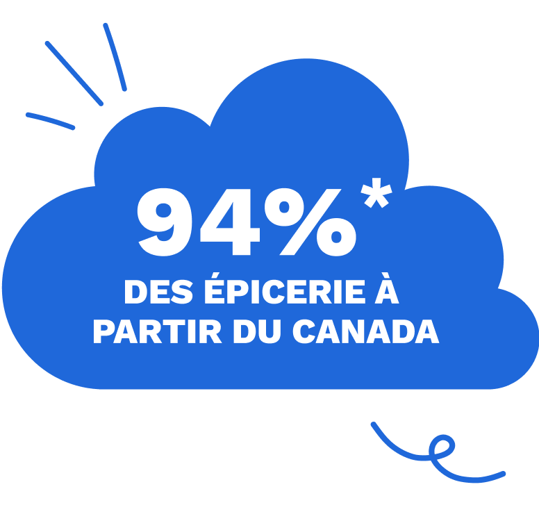 94%* des épiceries à partir du Canada
